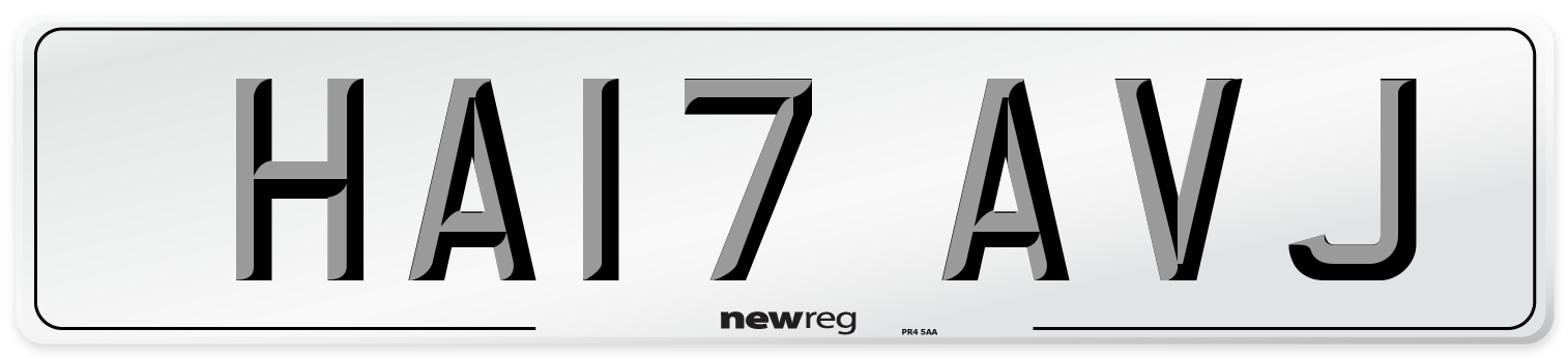 HA17 AVJ Number Plate from New Reg
